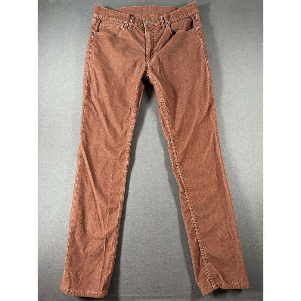 Levi's 511 Corduroy Pants Mens 34x32 Brown Slim Fit Stretch Outdoor Jeans